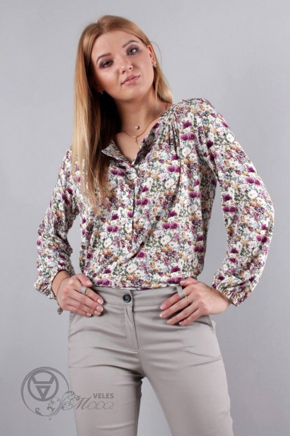 Блузка 375 цветы Mita Fashion