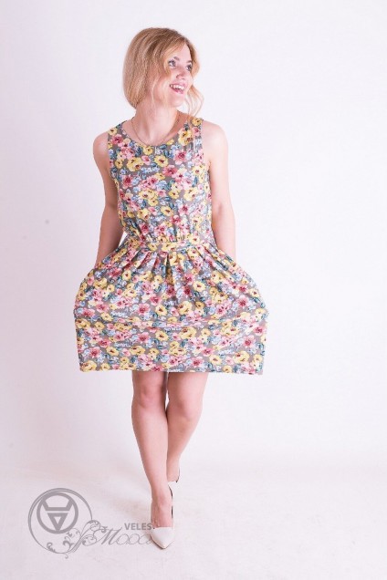 Платье 733 цветы Mita Fashion