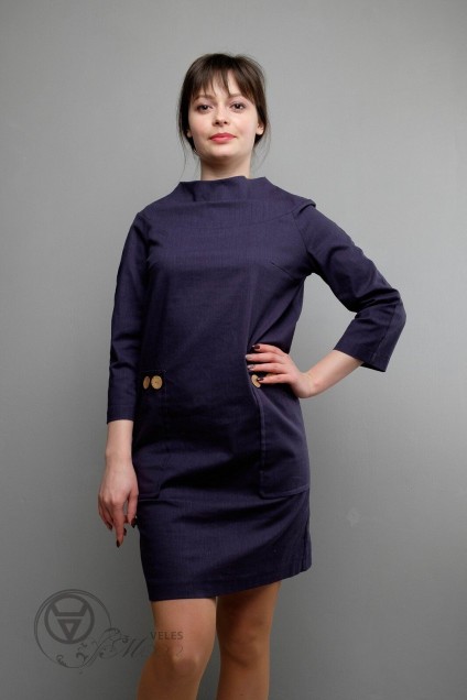 Платье 983 темно-синий Mita Fashion