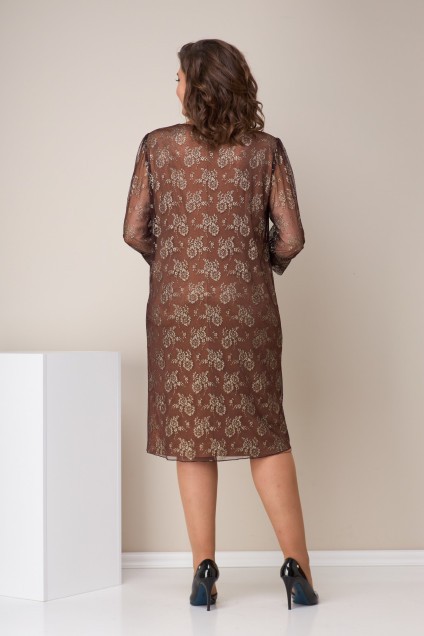 Платье 1506 коричневый Moda-Versal