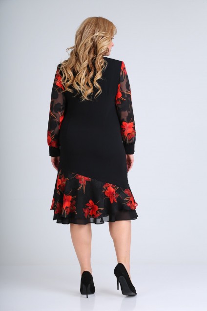 Платье 2211 черный красный Moda-Versal