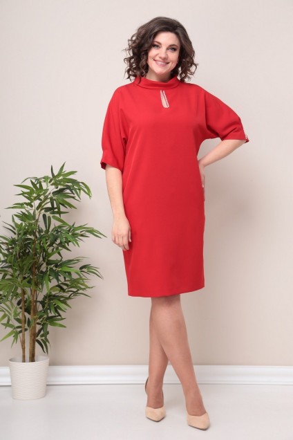 Платье 2368 красный Moda-Versal
