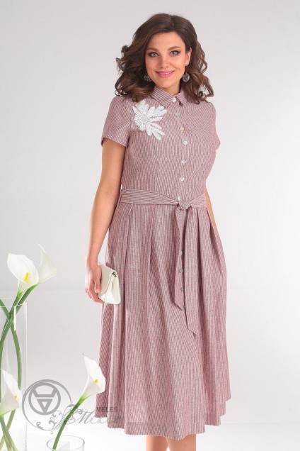 Платье 2333 розовые полоски Мода-Юрс