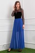Платье 2386 черный+голубой Мода-Юрс