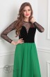 Платье 2386 черный+зеленый Мода-Юрс