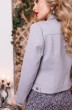 Костюм с юбкой 2400-1 серый + цветы Мода-Юрс