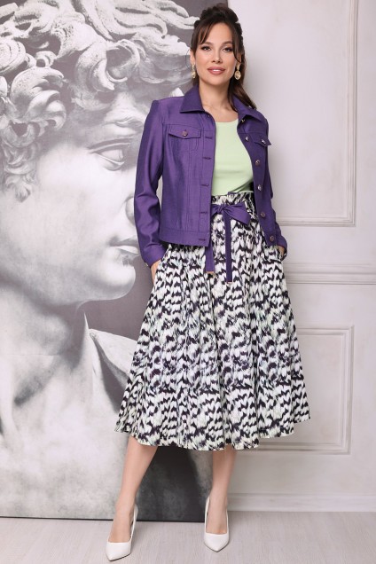 Костюм с юбкой 2400 фиолет Мода-Юрс