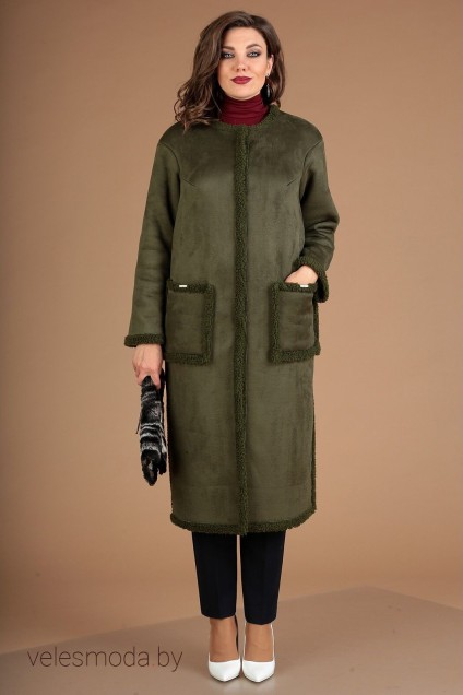 Пальто 2498-1 зеленый Мода-Юрс