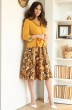 Костюм с платьем 2513 горчица+коричневый Мода-Юрс