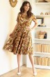Костюм с платьем 2513 горчица+коричневый Мода-Юрс