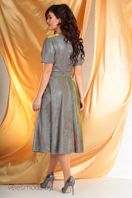 Комплект с платьем 2527 коричневый+хамелеон Мода-Юрс