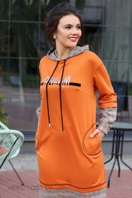 Платье 2598 оранжевый Мода-Юрс