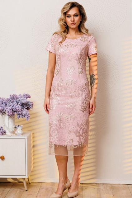 Костюм с платьем 2754 розовый Мода-Юрс