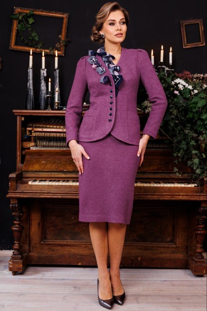 Костюм с юбкой 2825 фиолетовый Мода-Юрс