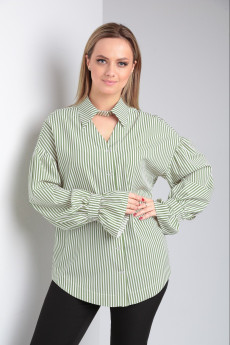 Рубашка 551-1 зеленая полоска Modema