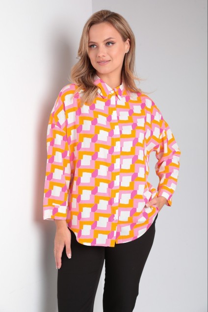 Рубашка 752-2 розово-желтый Modema