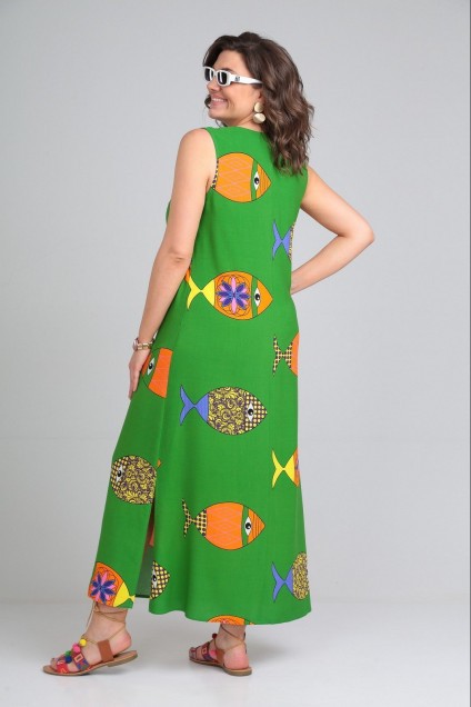Платье-сарафан 048 зеленый Мублиз