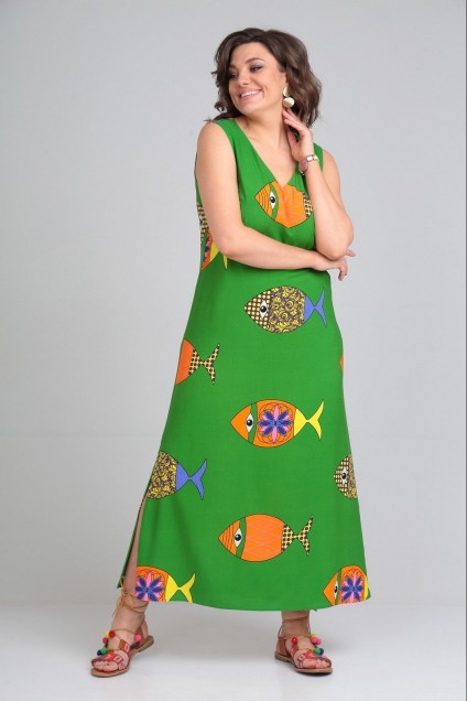 Платье-сарафан 048 зеленый Мублиз