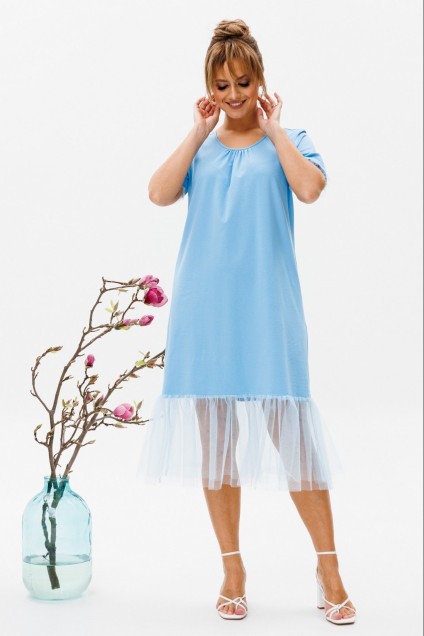 Костюм с платьем 150 голубой Мублиз