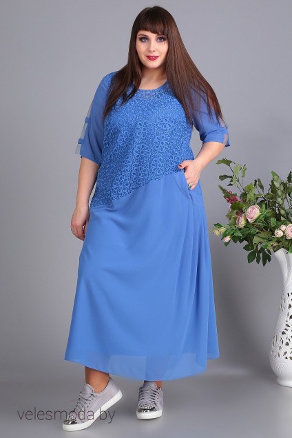 Платье 3350 голубой Algranda (Новелла Шарм)