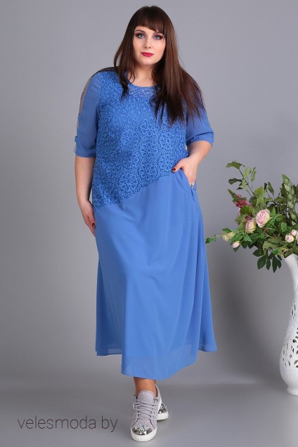 Платье 3350 голубой Algranda (Новелла Шарм)