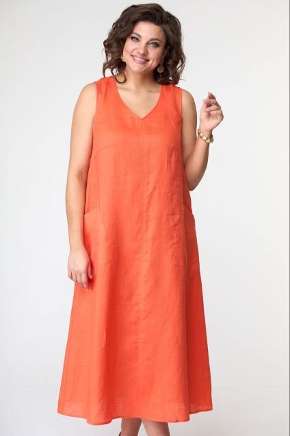 Платье 1633 оранжевый Ollsy