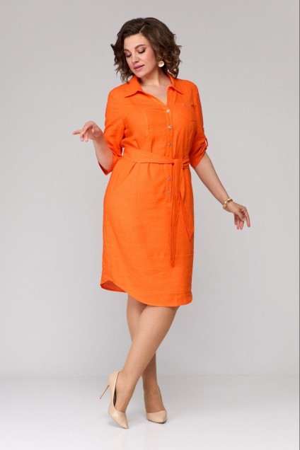 Платье 1643 оранжевый Ollsy