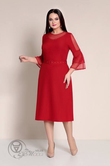 Платье 460 красный Ольга Стиль