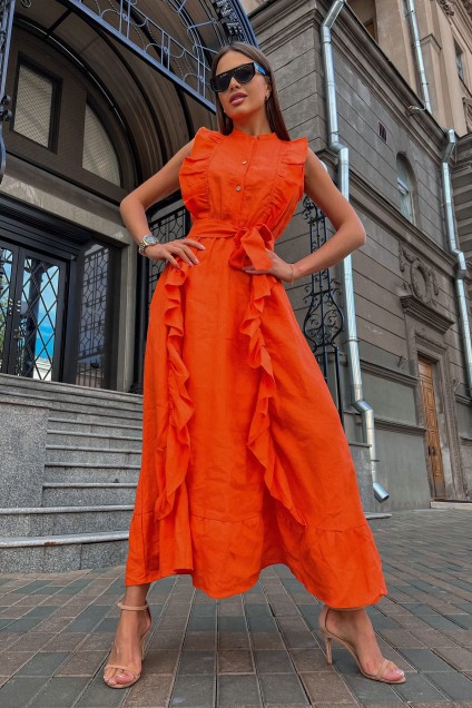 Платье 160 яркий апельсин Pavlova