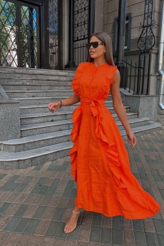 Платье 148 яркий апельсин Pavlova