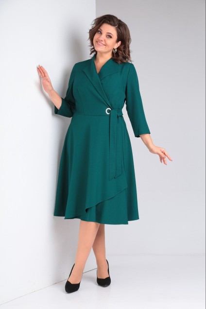 Платье 1-015 темно-зеленый POCHERK