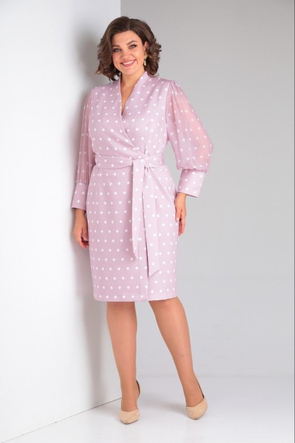 Платье  1-025 розовый горох POCHERK
