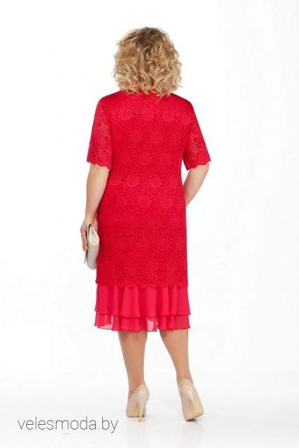 Платье 906 красный Pretty