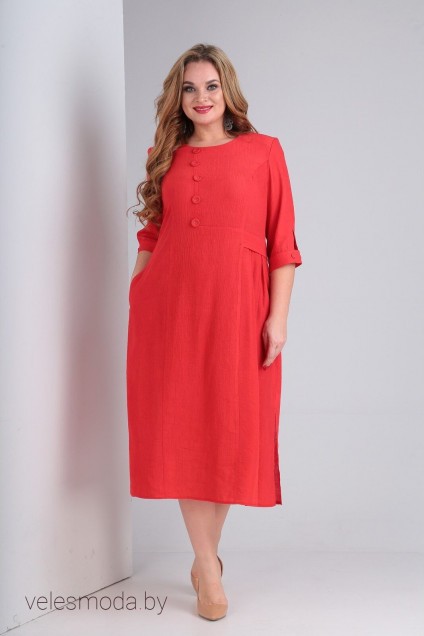 Платье 787-2 красный Rishelie
