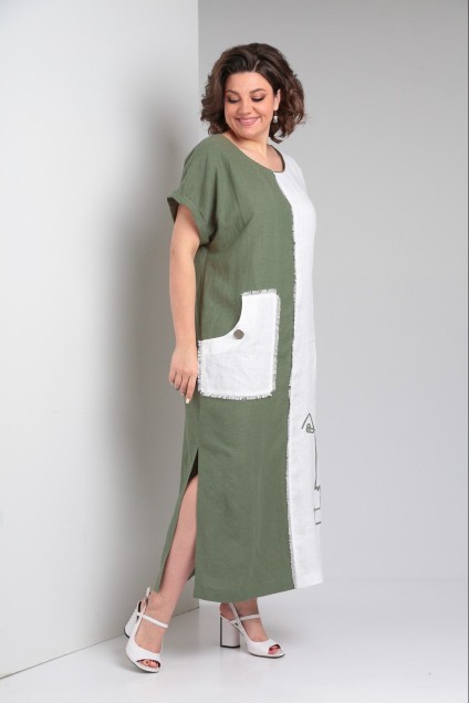 Платье 948 зеленый мох Rishelie