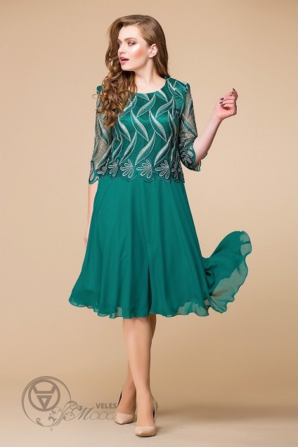 Платье 1-1224 зелень Romanovich style