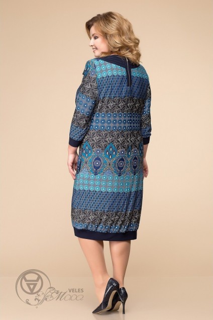Платье 1-1250 синие тона Romanovich style