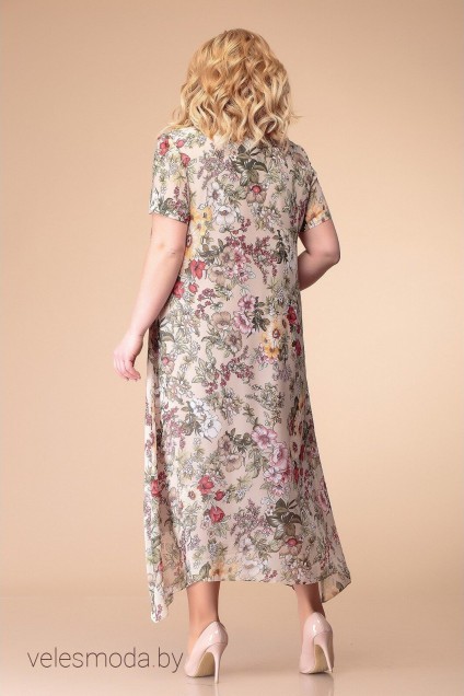 Платье 1-1332 бежевые тона Romanovich style