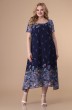 Платье 1-1332 синий + листики Romanovich style