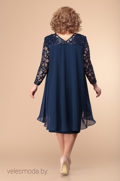 Платье 1-1452 темно-синий Romanovich style