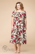 Платье 1-1600 красные пионы Romanovich style