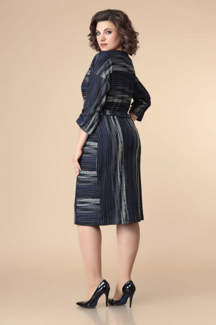 Платье 1-2218  синий + полоска Romanovich style