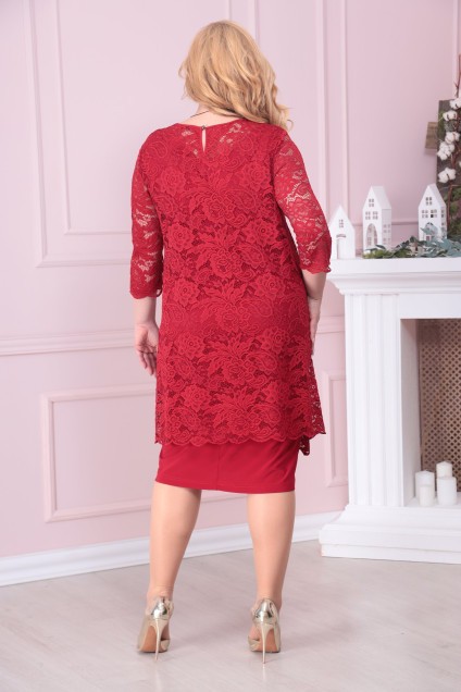 Платье 1-2288 красный Romanovich style