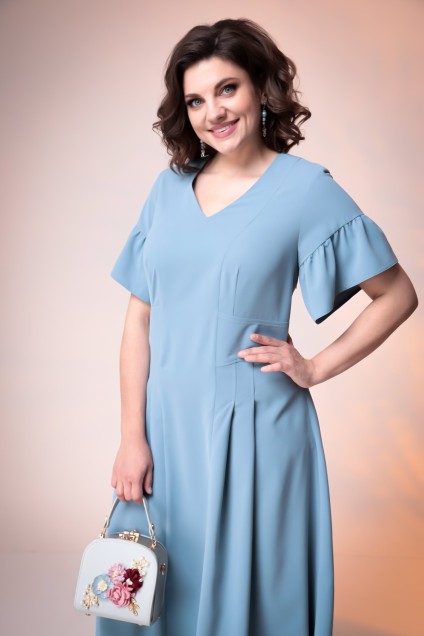 Платье 1-2374 пыльно-голубой Romanovich style