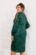 Платье 1-2410 зеленый + принт Romanovich style