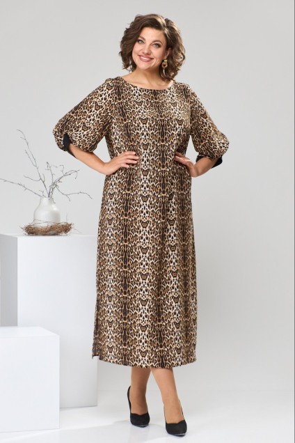 Платье 1-2442 леопард-1 Romanovich style