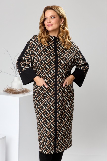 Платье 1-2459 коричневый Romanovich style