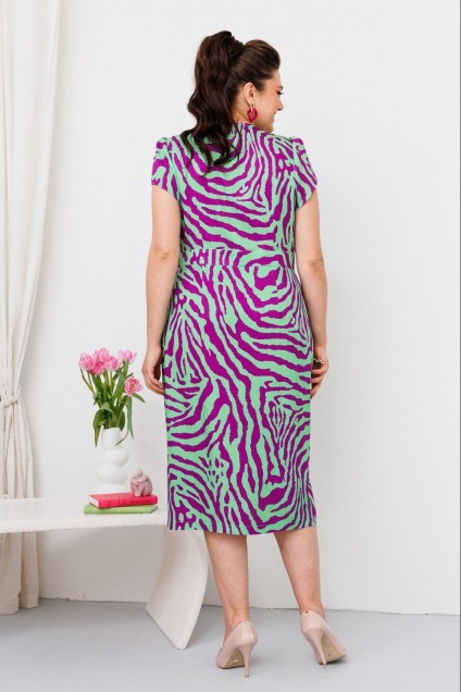 Платье 1-2532 салат + фиолетовый Romanovich style