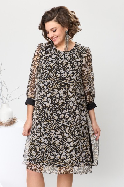 Платье 1-2628 серый Romanovich style