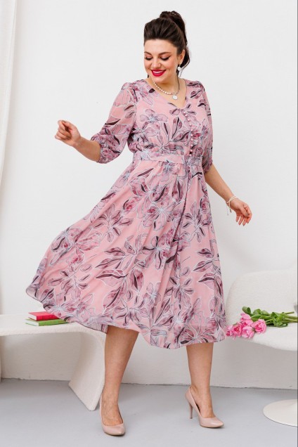 Платье 1-2635 розовый Romanovich style